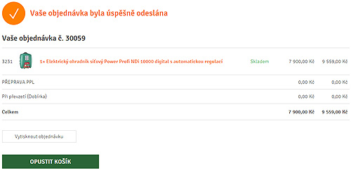 Děkujeme za objednávku