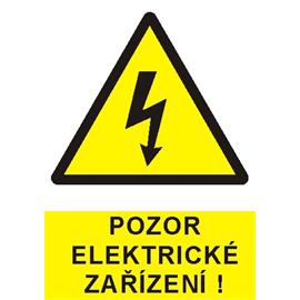 Pozor elektrické zařízení ! - plast A5