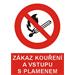 Zákaz kouření a vstupu s plamenem - plast A5