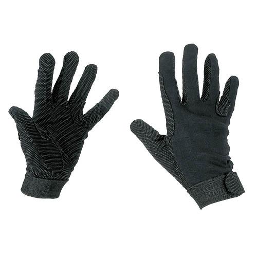 Jezdecké rukavice Covalliero Jersey, černé - S Jezdecké rukavice Jersey bavlněné, černé