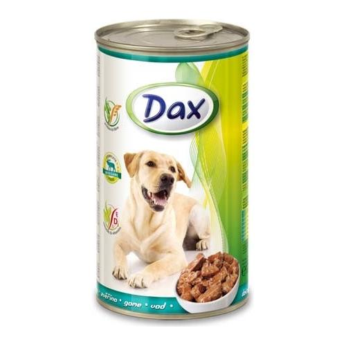 Konzerva pro psy DAX, kousky zvěřina, 1240 g
