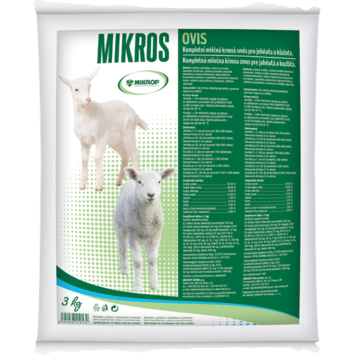Mléčná náhražka pro jehňata a kůzlata MIKROP OVIS - 3 kg Mléčná náhražka pro jehňata MIKROP OVIS, 3 kg
