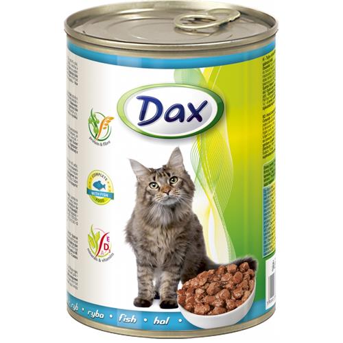Konzerva pro kočky DAX, kousky ryba, 415 g Konzerva pro kočky DAX, kousky ryba, 415 g