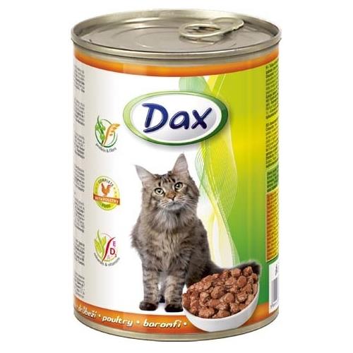 Konzerva pro kočky DAX, kousky drůbeží - 830 g