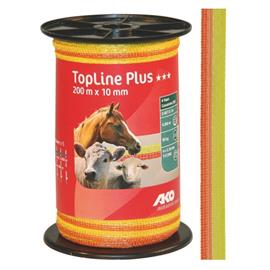 Polyetylenová páska pro elektrické ohradníky TopLine Plus 10 mm, žluto-oranžová, 200 m