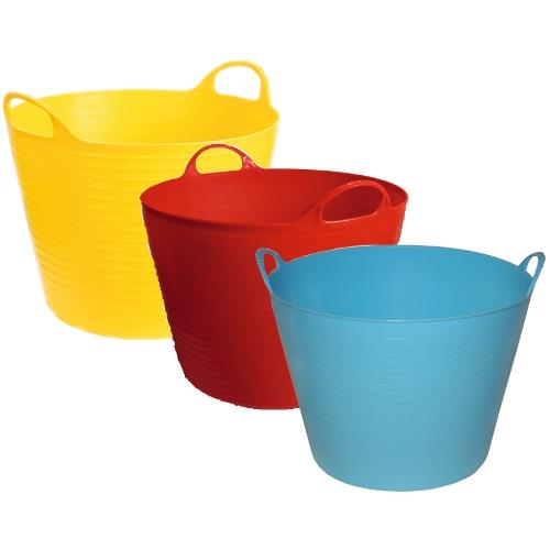 Plastový kbelík FLEXI, 42 - 45 l - zelená - žlutá Plastový kbelík FLEXI, 42 - 45 l