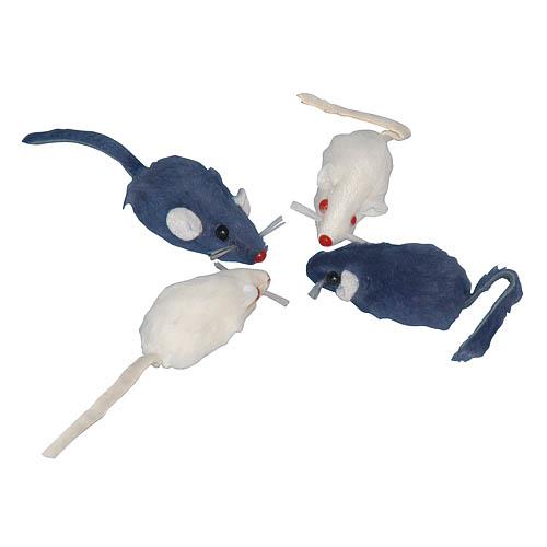 Hračka pro kočku - chrastící plyšové myši 4 ks Hračka pro kočku - chrastící plyšové myši 4 ks
