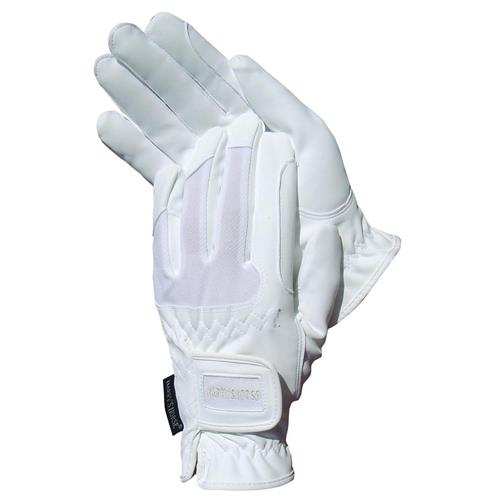 Strečové jezdecké rukavice Harrys Horse - bílé, vel. M Jezdecké rukavice strečové syntetická kůže, bílé, slabé
