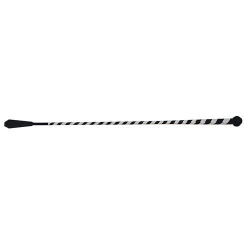 Kožený bič Small Paul, pletený, bez poutka, - bílo-černý, 75 cm Bič kožený, ručně šitý, černo-bílý, bez poutka, 75 cm