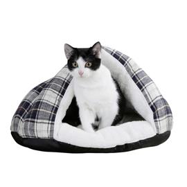 Pelíšek pro kočky Milky, černo-bílá, 50×40×30 cm