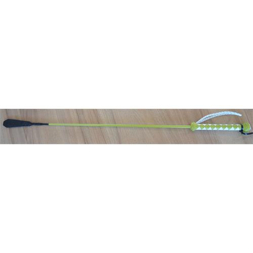 Kožený bič Small Paul, ručně šitý, hladký - zeleno-bílý, 75 cm Bič Small Paul hladký, zeleno-bílý, 75 cm