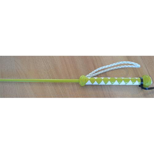 Kožený bič Small Paul, ručně šitý, hladký - zeleno-bílý, 75 cm Bič Small Paul hladký, zeleno-bílý, 75 cm