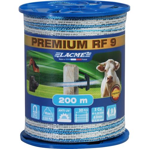 Polyetylenová páska pro elektrické ohradníky PREMIUM RF 9, 9 mm Polyetylenová páska pro elektrické ohradníky PREMIUM RF 9, 9 mm