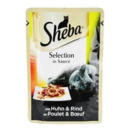 Sheba Selection in Sauce s kuřecím a hovězím masem, 85 g