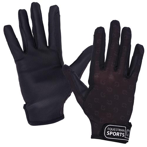 Jezdecké rukavice QHP Solar mesh, černé - vel. L