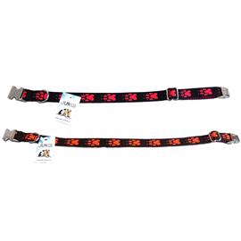Nylonový obojek pro psy s kovovou sponou vzor tlapka, 24 - 40 cm