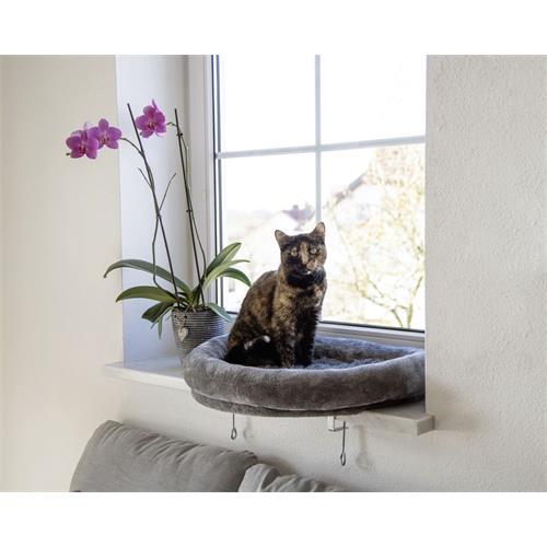 Pelíšek pro kočky na parapet Window, šedý, 55×35×10 cm Pelíšek pro kočky na parapet 55x35x10 cm.