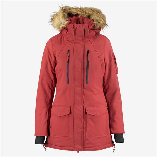Dámská zimní bunda Horze Brooke, červená - červená, vel. 40 Bunda zimní dlouhá Horze Brooke, červená, vel. 40