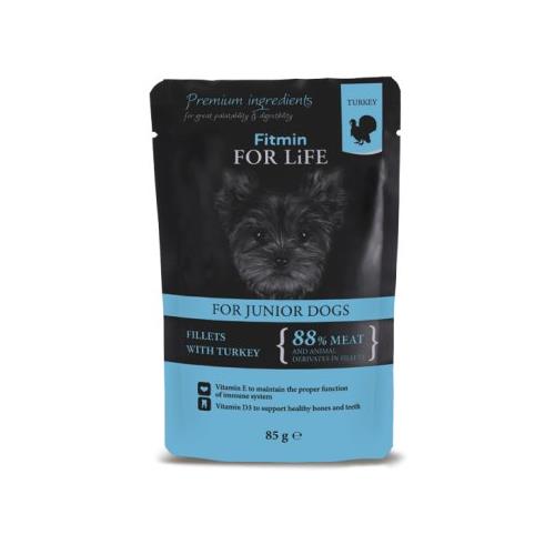 Fitmin Kapsička krůtí v omáčce pro štěňata, 85 g FFL dog pouch puppy turkey in gravy 85g