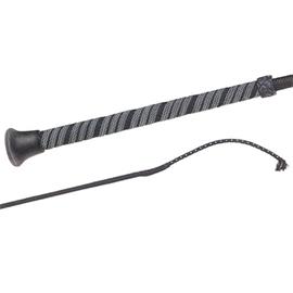 Drezurní bič FLECK s protiskluzovou rukojeťí, černý, 110 cm
