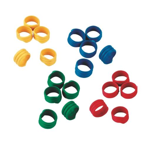 Spirálové rozlišovací kroužky na slepice Contro 25 mm - žluté Kroužky spirálové pro drůbež 25mm