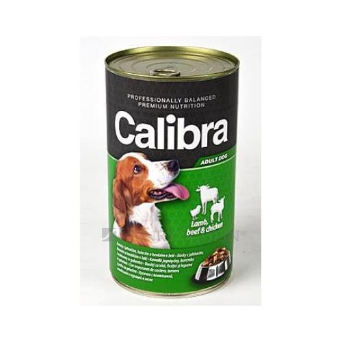 Konzerva pro psy CALIBRA, 1 240 g - jehně/hovězí/kuře Původní balení.