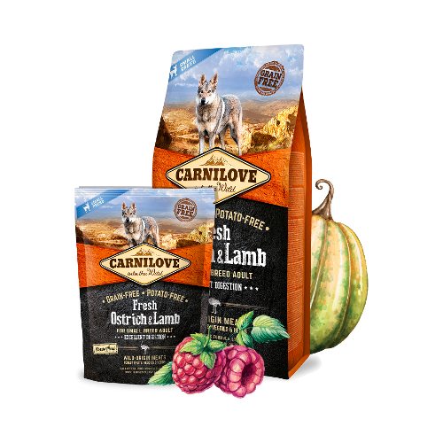 Carnilove Fresh Adult Ostrich & Lamb for Small-Breed Dogs - 1,5 kg Granule pro psy Carnilove, Adult S Ostrich, 1,5 kg