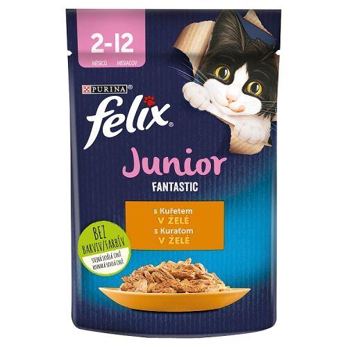 Felix Fantastic Junior kuře v želé 85 g Kapsička pro kočky Felix Fan., junior, kuře, 85 g.
