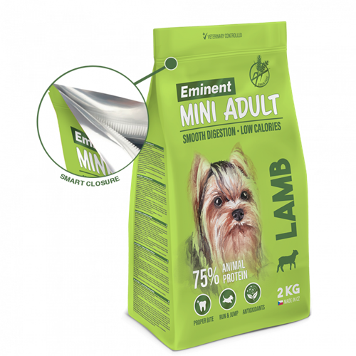 Eminent Dog Mini Adult jehně 2 kg Granule Eminent Dog Mini Adult Lamb 2 kg.