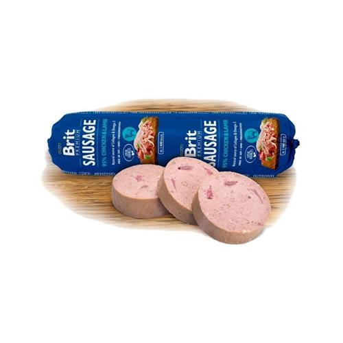 Brit Premium Sausage with Chicken & Lamb 800g Pamlsek pro psy Brit Salám, kuře/jehně, 800g.