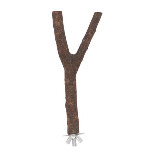 Dřevěné bidýlko pro ptáky na šroub tvar Y, 22 cm Ptáci - dřevěné bidýlko na šroub Y, 20 cm.