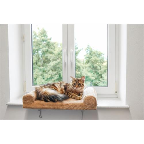 Odpočívadlo pro kočky na parapet, béžové 56×36×7 cm Odpočívadlo pro kočky na parapet 56x36x7 cm.