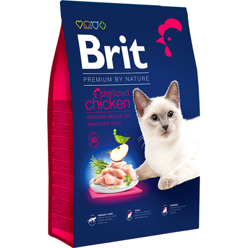Brit Premium by Nature Cat Sterilized Chicken - 1,5 kg Brit Premium Cat Sterilized kuře, 1,5 kg.