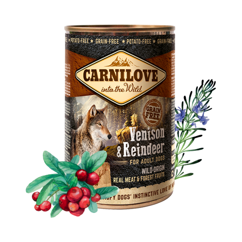 Carnilove Wild konzerva pro psy Meat Venison & Reindeer, 400g Carnilove Wild konz Meat Venison & Reindeer 400g