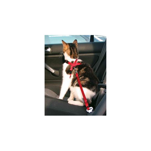 Bezpečnostní pás pro psa do auta - 20 - 50 cm, červený Postroj bezpečnostní, do auta, vel. XS.