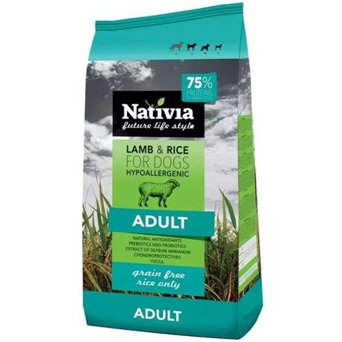 Nativia Adult Lamb & Rice - 3 kg Granule psy Nativia Adult Lamb+Rice, 3 kg.