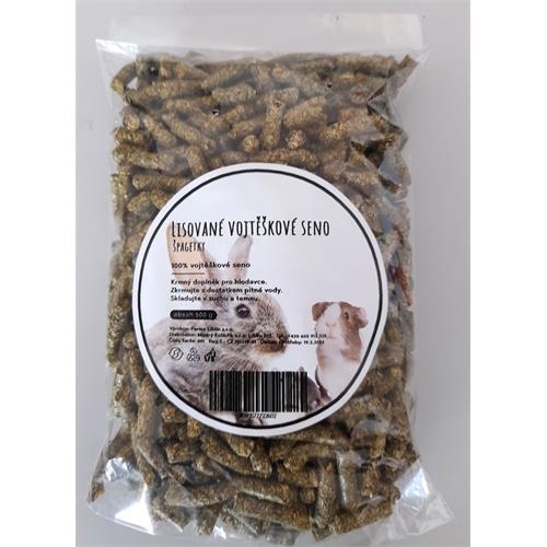 Lisované vojtěškové seno - peletky Liblín, 500 g Lisované vojtěškové seno