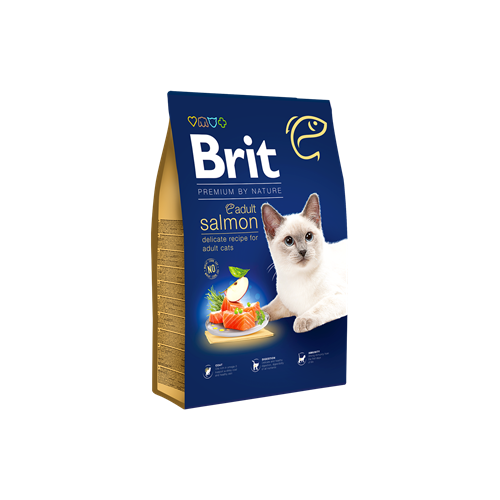 Brit Premium Cat Adult Salmon - 8 kg Granule Brit Premium Cat Adult Salmon, 8 kg - nové balení.