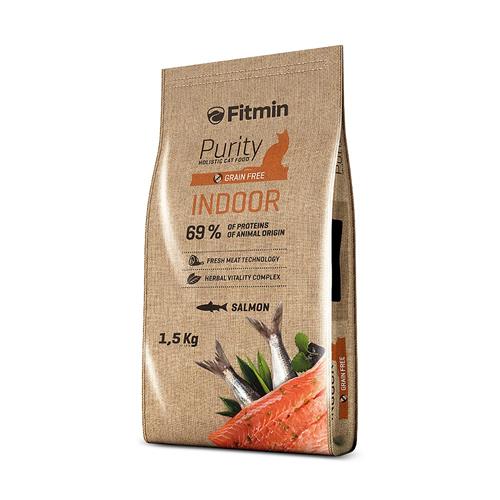 Fitmin Purity Indoor Salmon granule pro kočky, 1,5 kg Granule pro kočky Fitmin Purity Indoor 1,5 kg.