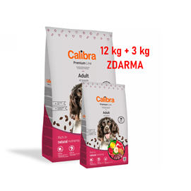 Calibra Dog Premium Line Adult Beef 12 kg + 3 kg ZDARMA