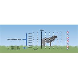Síť WolfNet Vario pro elektrické ohradníky proti vlkům 50 m, 108 cm, dvojitá špička