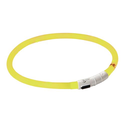 Svítící LED obojek pro psa, 55 cm - žlutý Obojek pro psa reflexní, svítící LED, žlutý, 55 cm