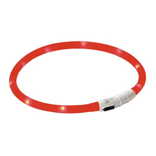Svítící LED obojek pro psa, 55 cm - červený 4746 Obojek reflexní, svítící LED, červený, 55 cm