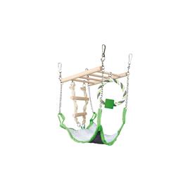 Závěsný žebřík s pelíškem a hracími prvky Trixie pro hlodavce 17×22×15cm