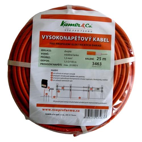 Vysokonapěťový kabel pro elektrické ohradníky - dvojitá izolace - 25 m Vysokonapěťový kabel pro elektrické ohradníky - dvojitá izolace, oranžový, 25 m
