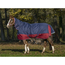 Nepromokavá deka s krkem Equitheme Tyrex 1200 D  200g, modro-vínová