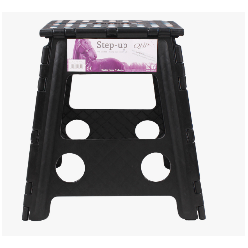 Skládací stolička QHP, plastová - černá Stolička skládací na nasedání, černá