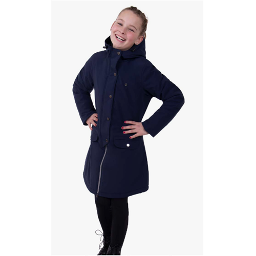 Zimní jezdecký kabát QHP Linde, modrý - vel. 176 Bunda zimní QHP Linde, modrá, 176