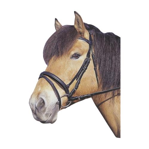 Kožená uzdečka Kerbl, černá/hnědá - černá, vel. Pony Uzdečka pro koně podložená + otěže, černá, vel. Pony