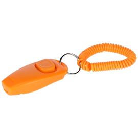 Výcvikový clicker - klikr a píšťalka 2v1, oranžový